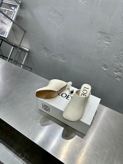 LW TOY MULE 55 WHITE CALFSKIN