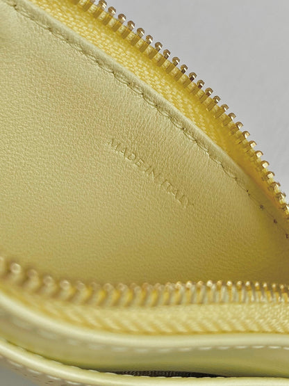 TRIOMPHE 9 WALLET TWO-IN-ONE YELLOW PASTEL CALFSKIN