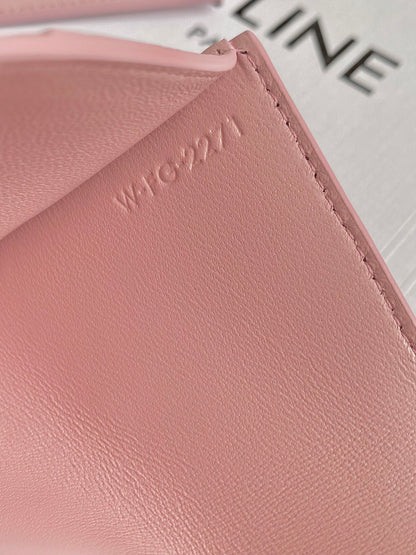 TRIOMPHE 9 WALLET TWO-IN-ONE PINK PASTEL CALFSKIN