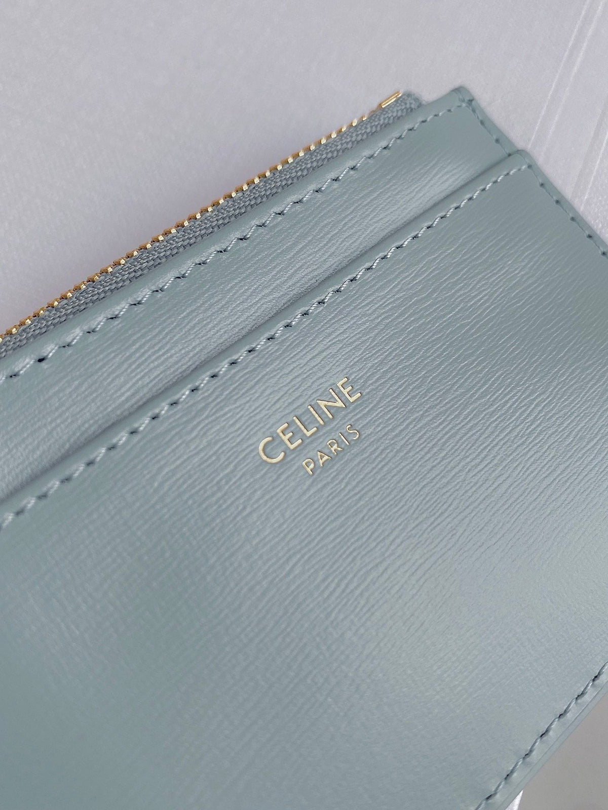 TRIOMPHE 9 WALLET TWO-IN-ONE GLACIER BLUE CALFSKIN