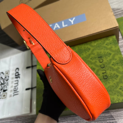 APHRODITE MINI 21 SHOULDER BAG IN ORANGE RED CALFSKIN