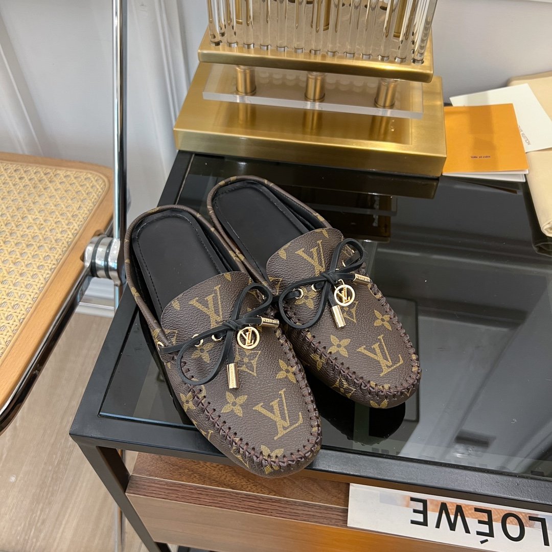 LV GLORIA FLAT LOAFER CLASSIC MONOGRAM BROWN