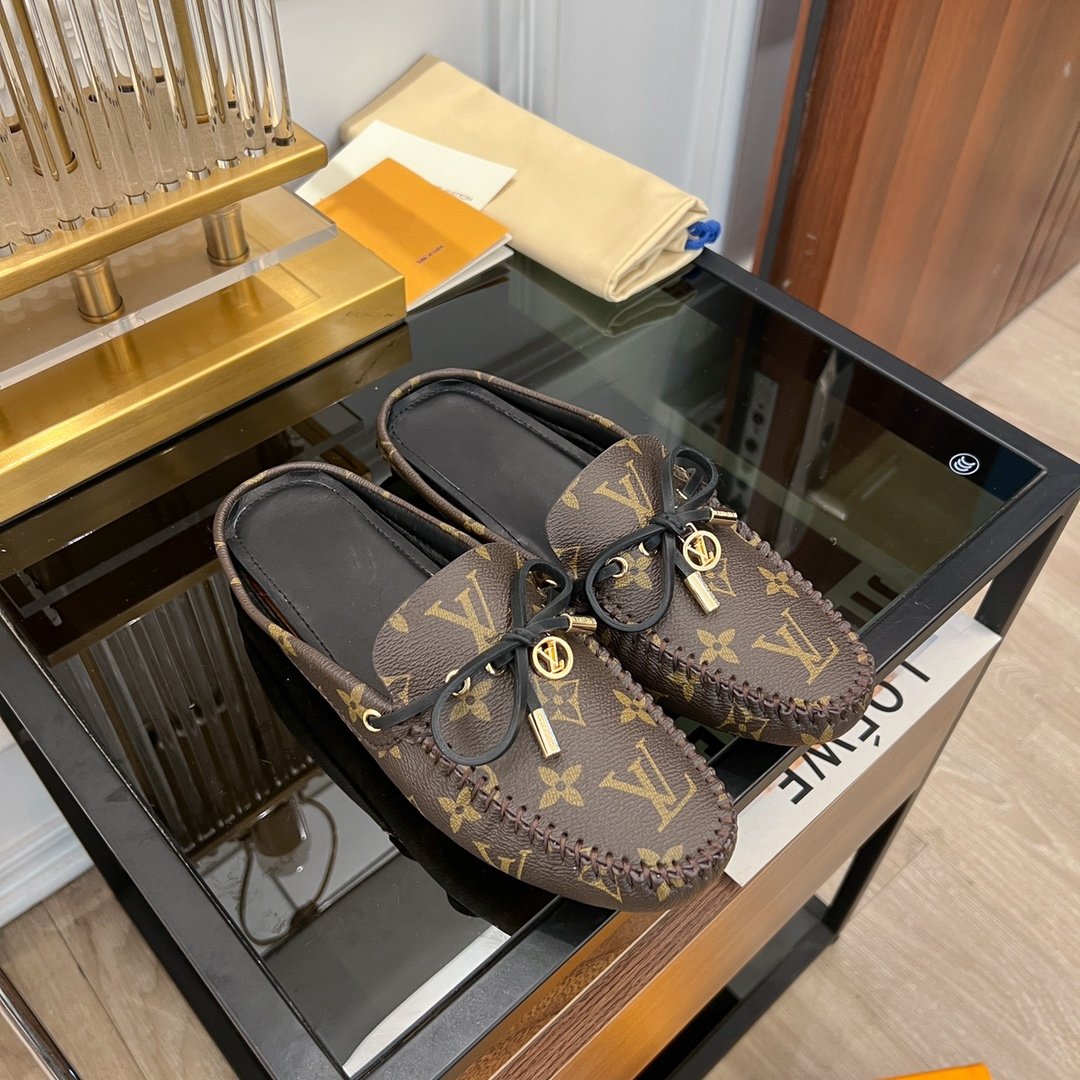 LV GLORIA FLAT LOAFER CLASSIC MONOGRAM BROWN