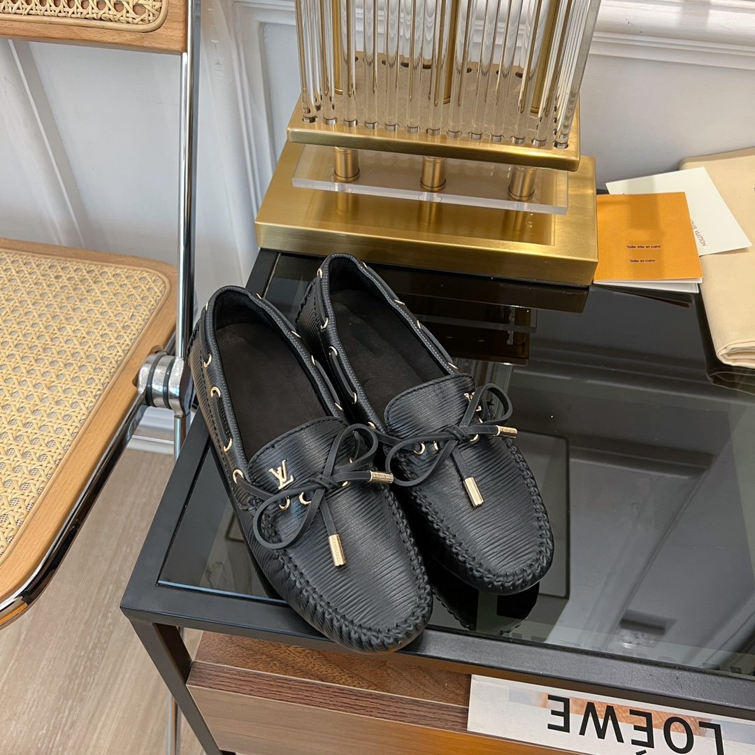 LV GLORIA FLAT LOAFER PLAIN BLACK