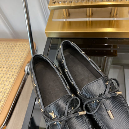 LV GLORIA FLAT LOAFER PLAIN BLACK