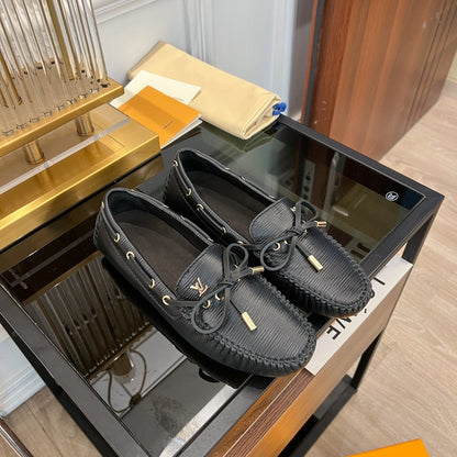 LV GLORIA FLAT LOAFER PLAIN BLACK