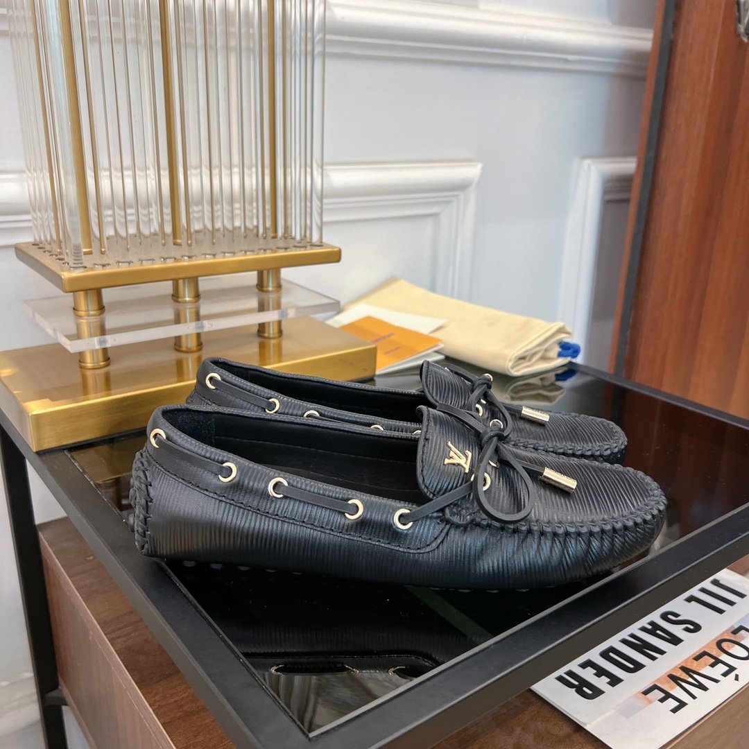 LV GLORIA FLAT LOAFER PLAIN BLACK