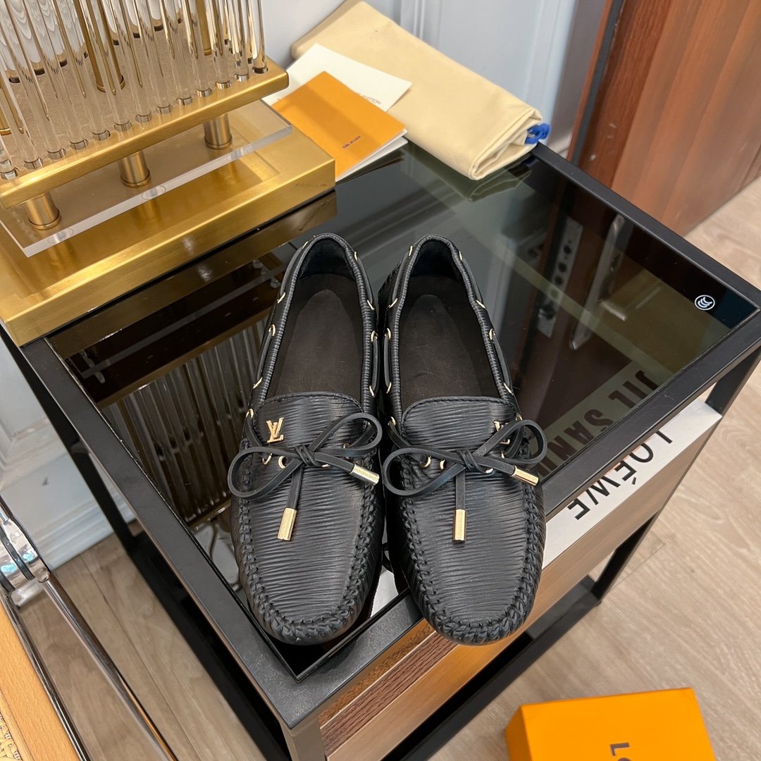 LV GLORIA FLAT LOAFER PLAIN BLACK