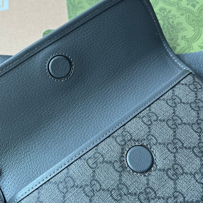 OPHIDIA BELT BAG 24 IN DARK GREY GG CALFSKIN