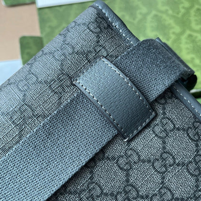 OPHIDIA BELT BAG 24 IN DARK GREY GG CALFSKIN
