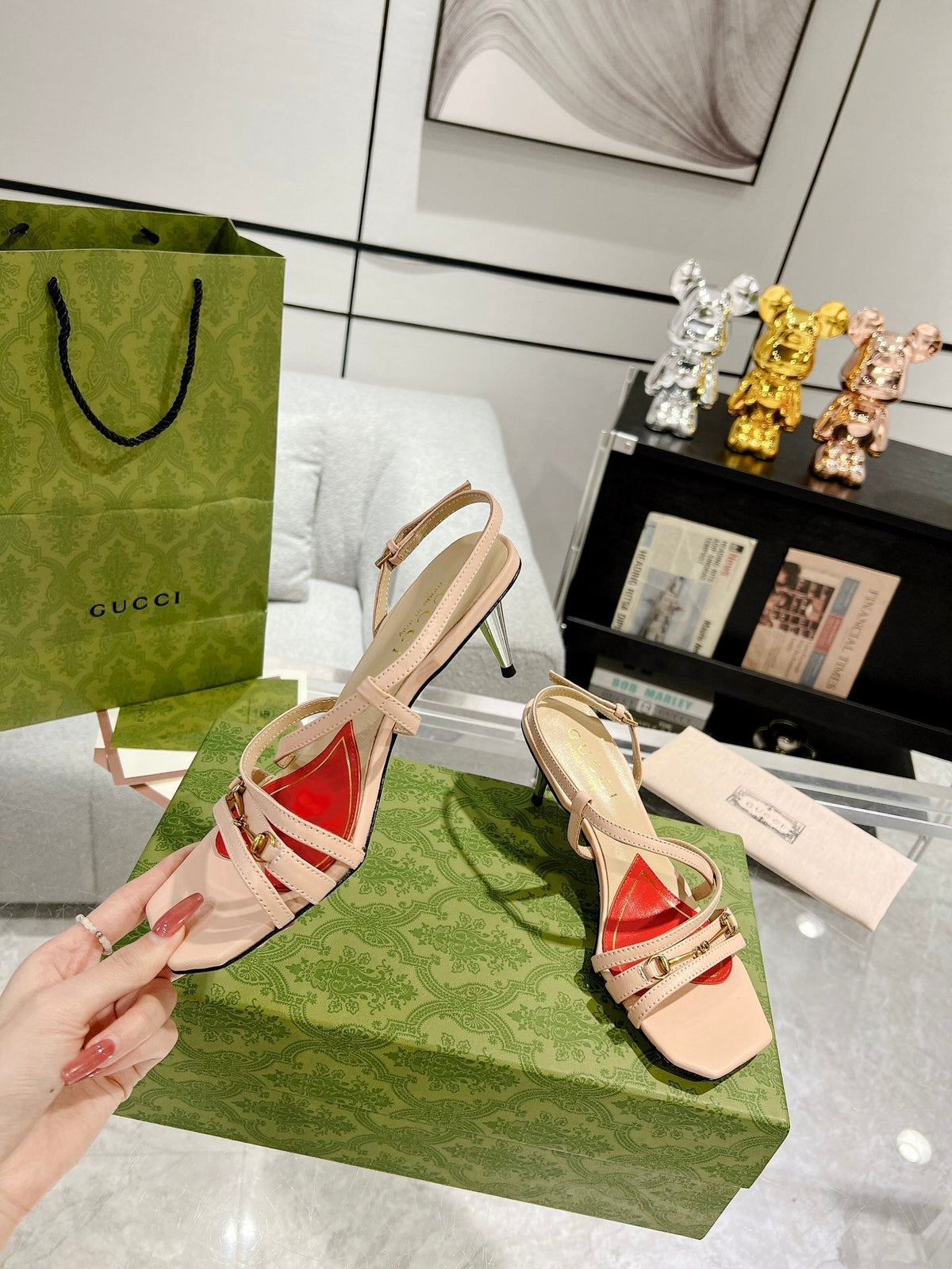 HIGH HEEL 65MM IN TAN BEIGE CALFSKIN WITH RED HEART