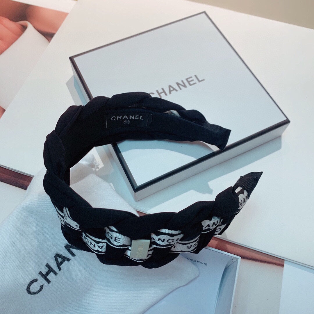 BLACK MIX WHITE FABRIC HAIRBAND 832194
