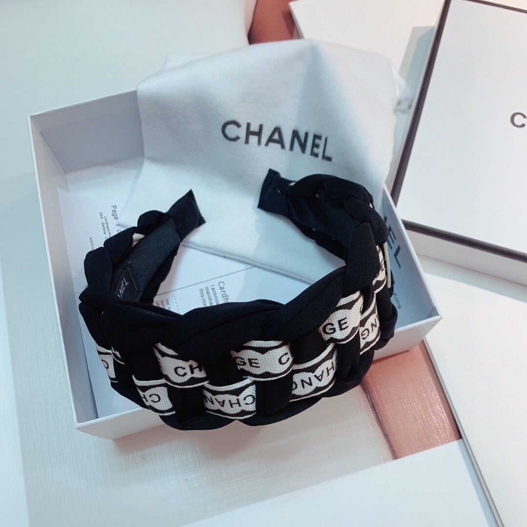 BLACK MIX WHITE FABRIC HAIRBAND 832194