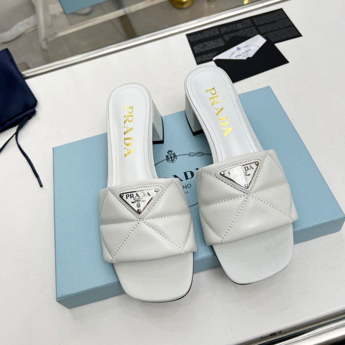 PRA EMBROIDERED SANDALS 45 WHITE LAMBSKIN