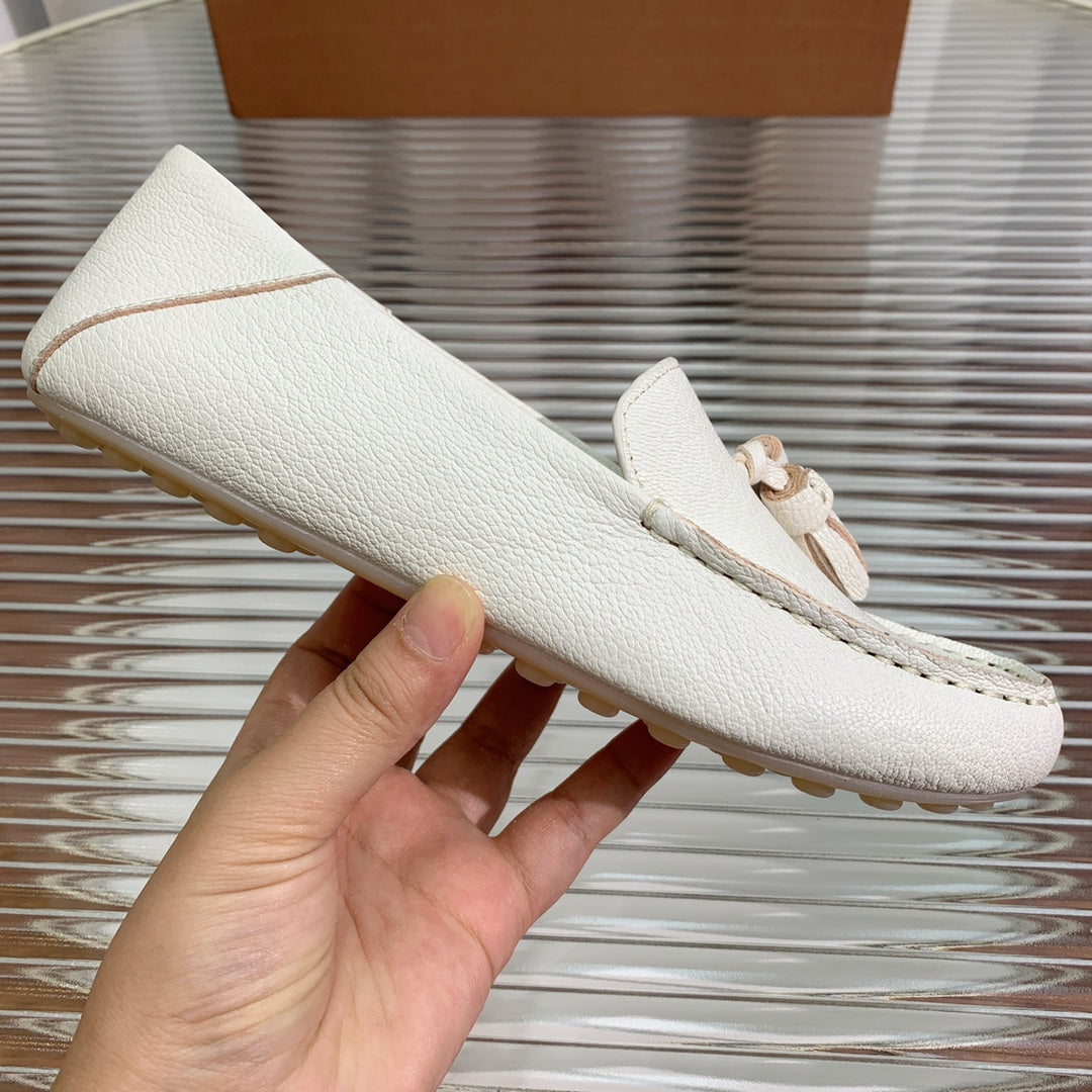 LP DOT SOLE WALK LOAFERS WHITE LAMBSKIN