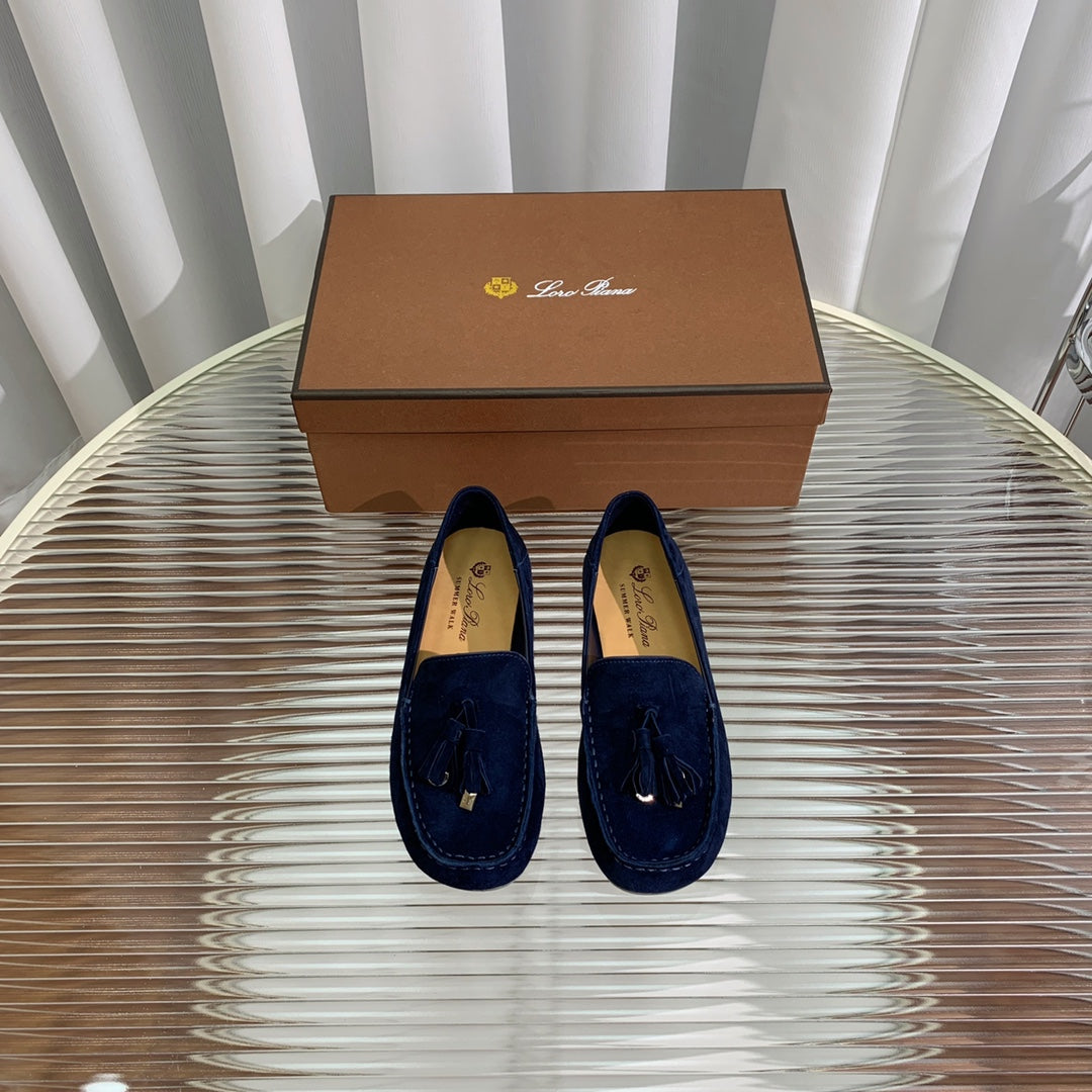 LP DOT SOLE WALK LOAFERS NAVY SUEDE