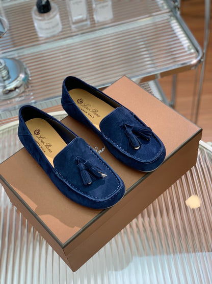 LP DOT SOLE WALK LOAFERS NAVY SUEDE