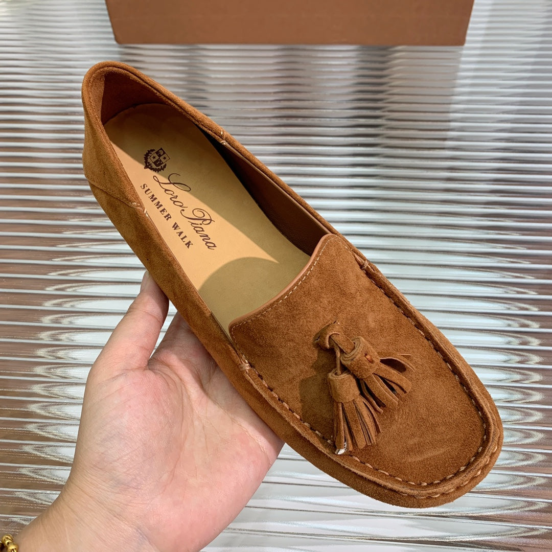 LP DOT SOLE WALK LOAFERS CARAMEL SUEDE