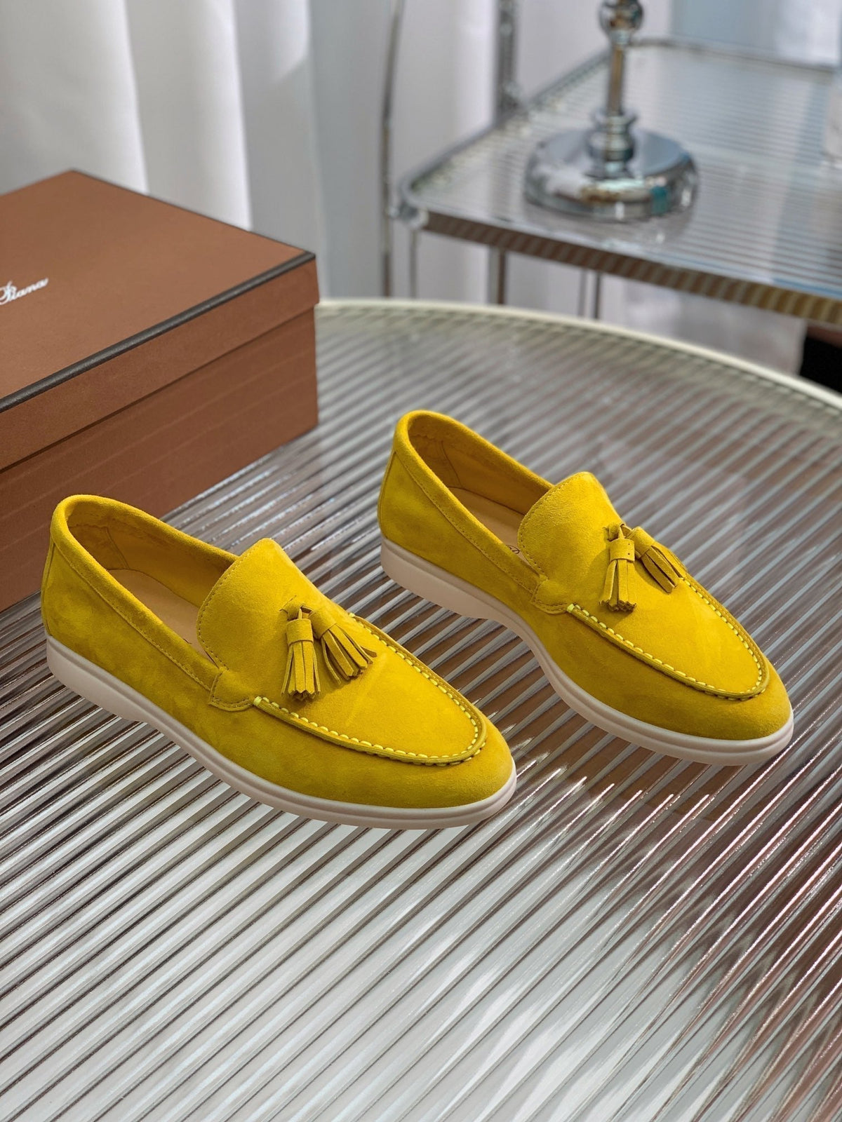 LP SUMMER WALK TASSELS LOAFERS YELLOW SUEDE