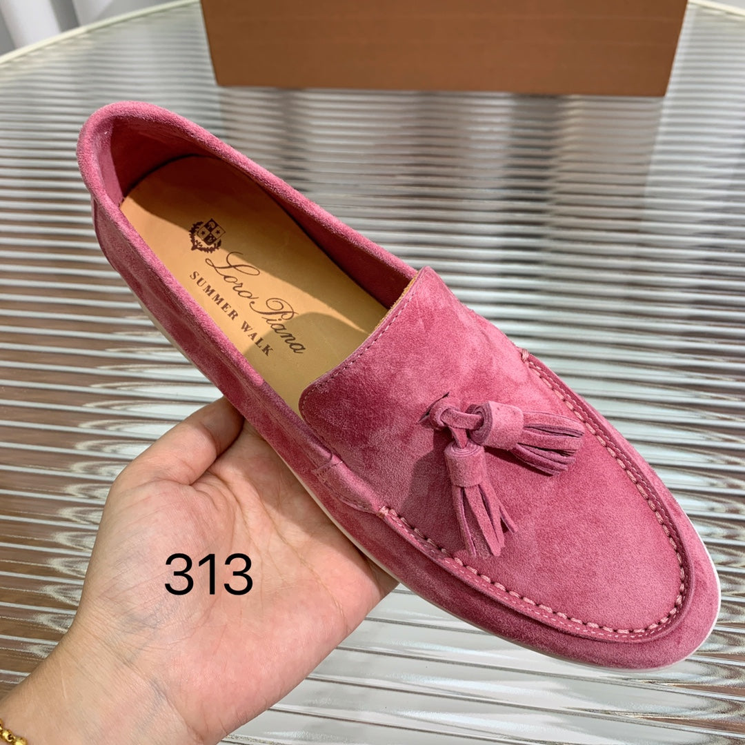LP SUMMER WALK TASSELS LOAFERS BARBIE PINK SUEDE