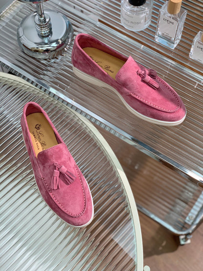 LP SUMMER WALK TASSELS LOAFERS BARBIE PINK SUEDE