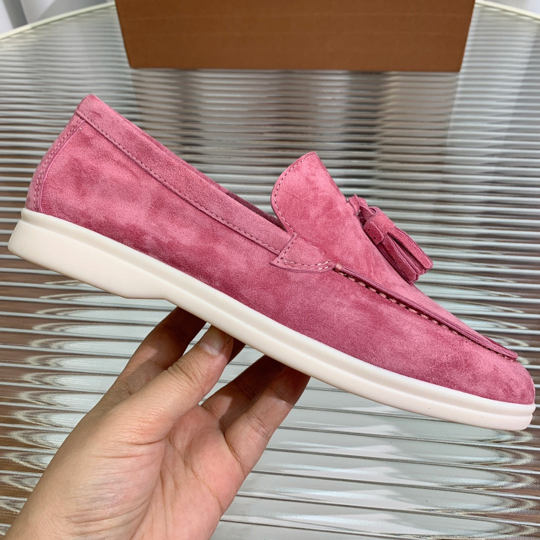 LP SUMMER WALK TASSELS LOAFERS BARBIE PINK SUEDE