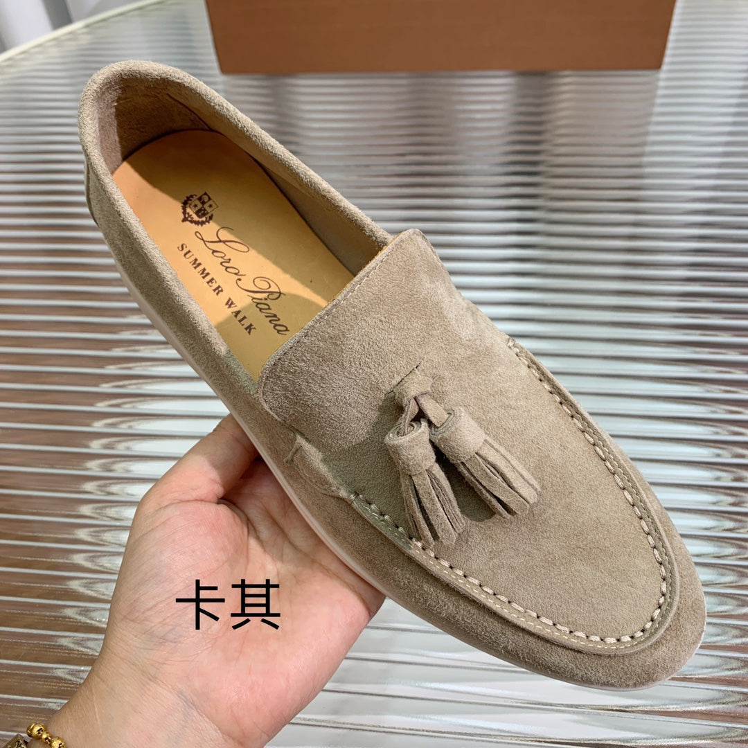 LP SUMMER WALK TASSELS LOAFERS KHAKI SUEDE