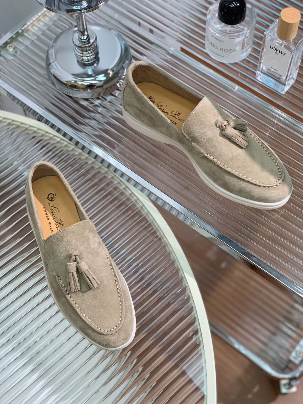 LP SUMMER WALK TASSELS LOAFERS KHAKI SUEDE