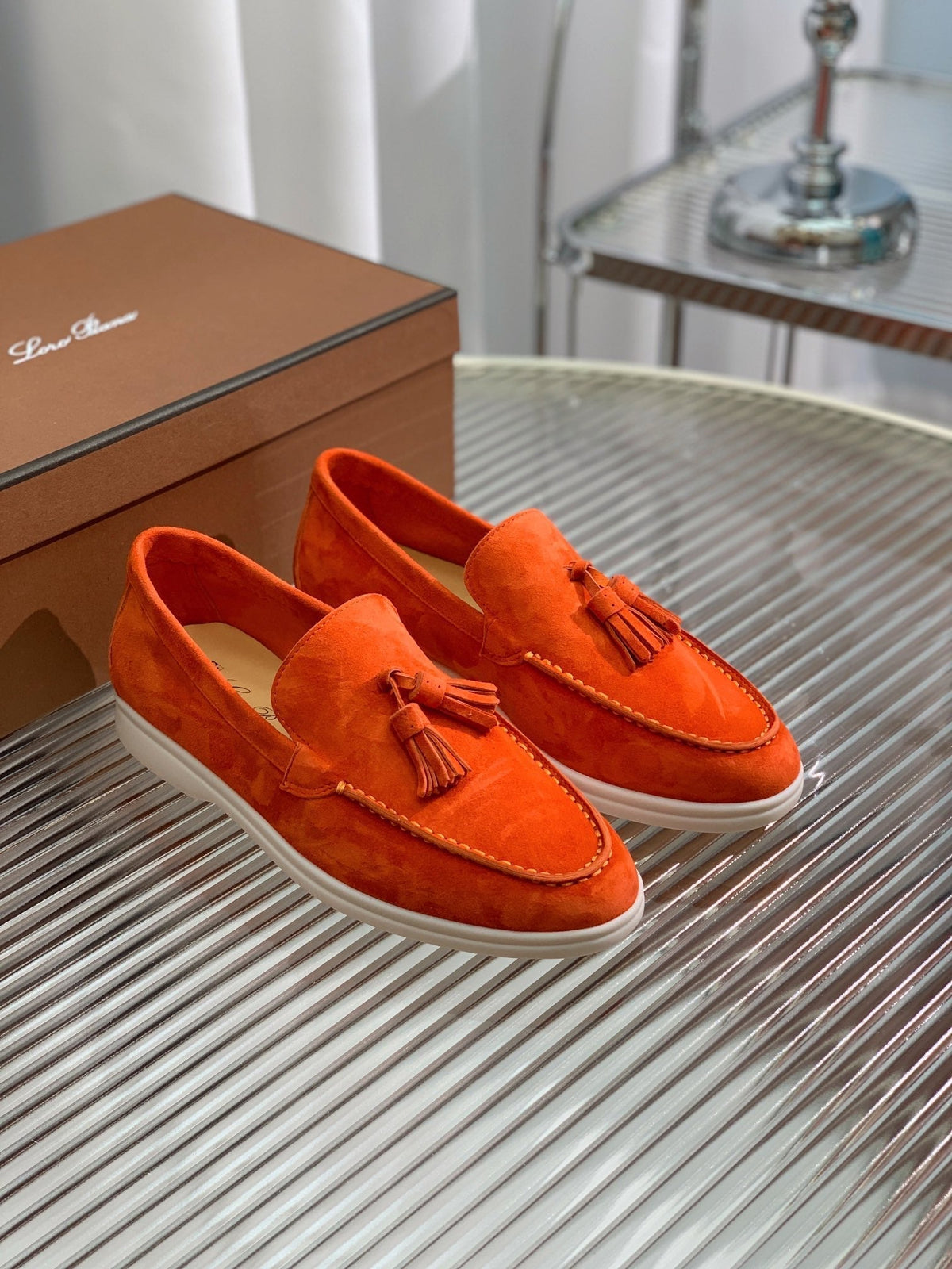 LP SUMMER WALK TASSELS LOAFERS BURNT ORANGE SUEDE