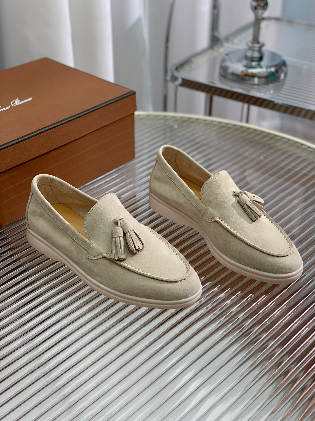 LP SUMMER WALK TASSELS LOAFERS BEIGE SUEDE
