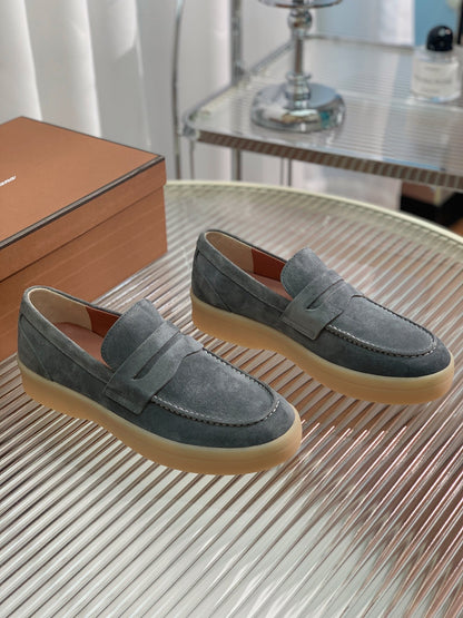 LP RETRO SUMMER WALK LOAFERS GRAY BLACK SUEDE