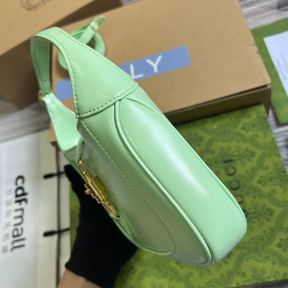 GG JACKIE MINI 19 SHOULDER BAG IN LIGHT GREEN CALFSKIN
