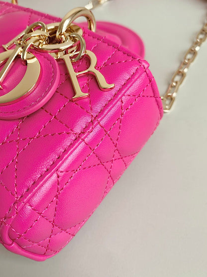 MINI D-JOY BAG 17 IN HOT PINK LAMBSKIN