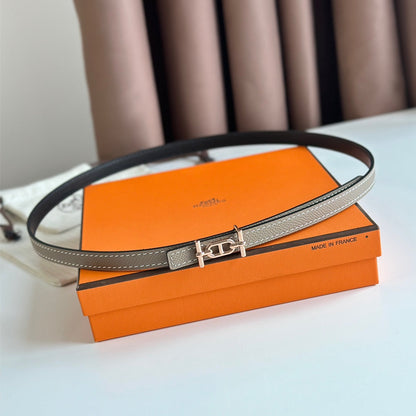 HM ANCRE BUCKLE & REVERSIBLE BLACK AND KHAKI BROWN LEATHER STRAP 13MM COPPER HARDWARE