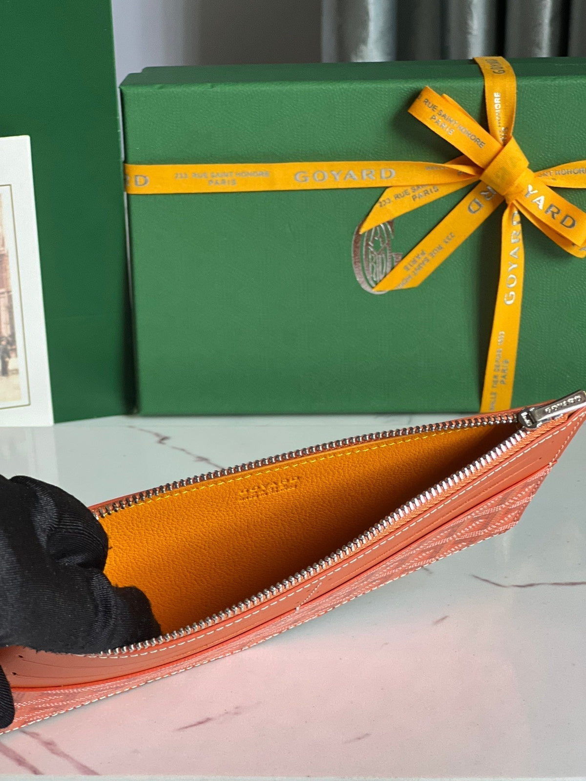 INSERT LOUISE 21 IN RED ORANGE GOYARDINE CANVAS