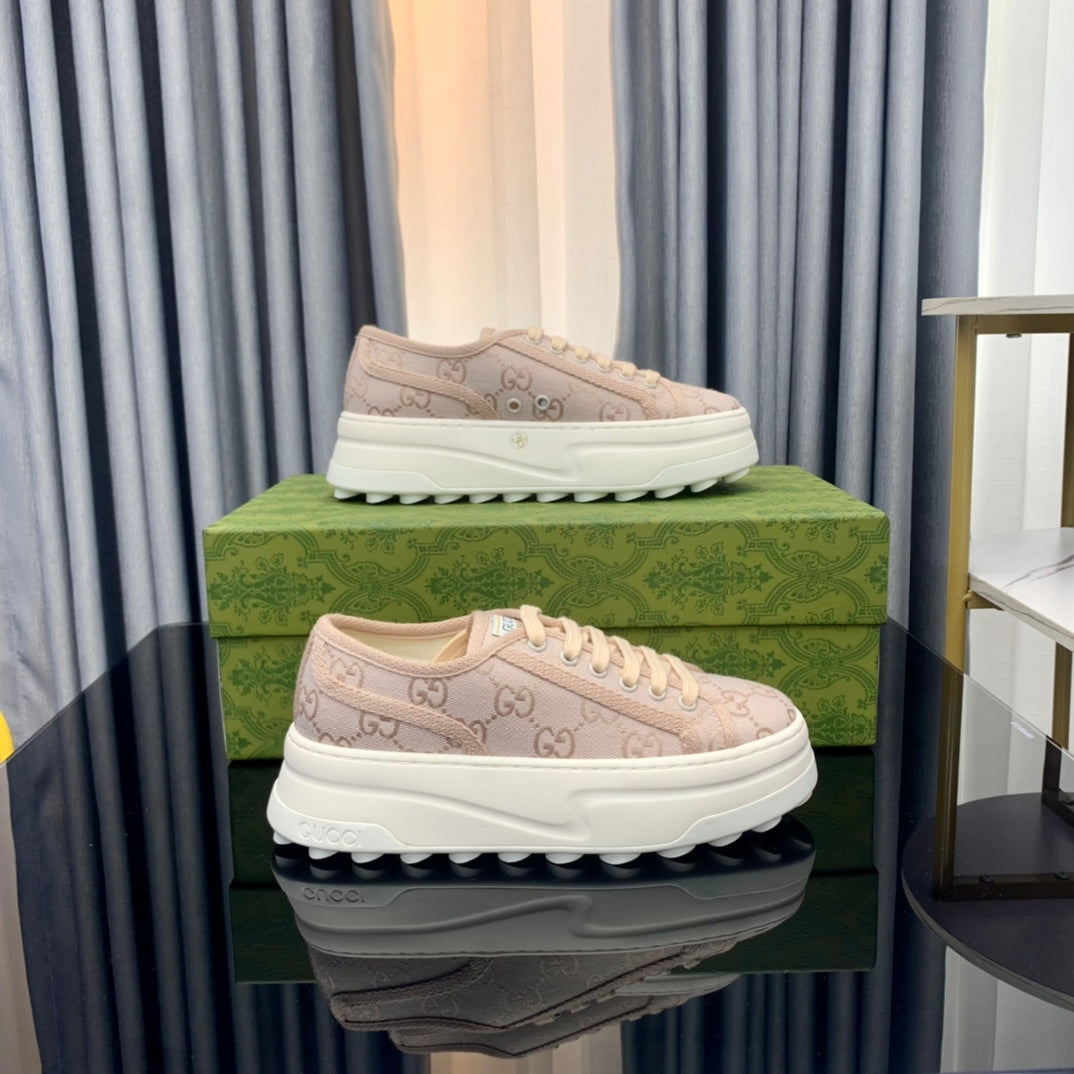 GG SNEAKER FLATFORM PASTEL PINK CANVAS