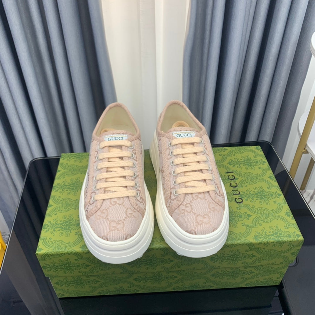 GG SNEAKER FLATFORM PASTEL PINK CANVAS