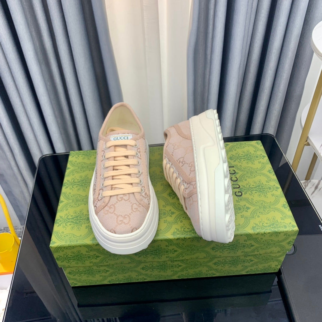 GG SNEAKER FLATFORM PASTEL PINK CANVAS