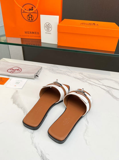 Giulia Sandal White Tan Calfskin