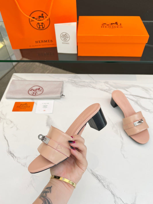 Gigi 50 Sandal Rose Cannelle Calfskin