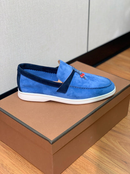 LP CHARMS WALK BABOUCHE LOAFERS COBALT SUEDE