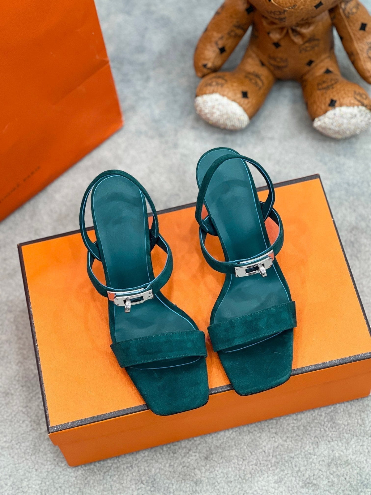 Glamour 75 Sandal Ocean Blue Suede