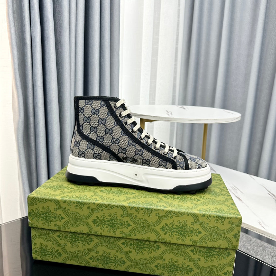 GG HIGH TOP SNEAKER FLATFORM LEAD CANVAS