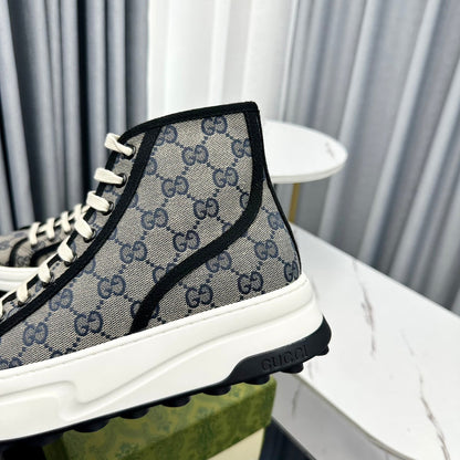 GG HIGH TOP SNEAKER FLATFORM LEAD CANVAS
