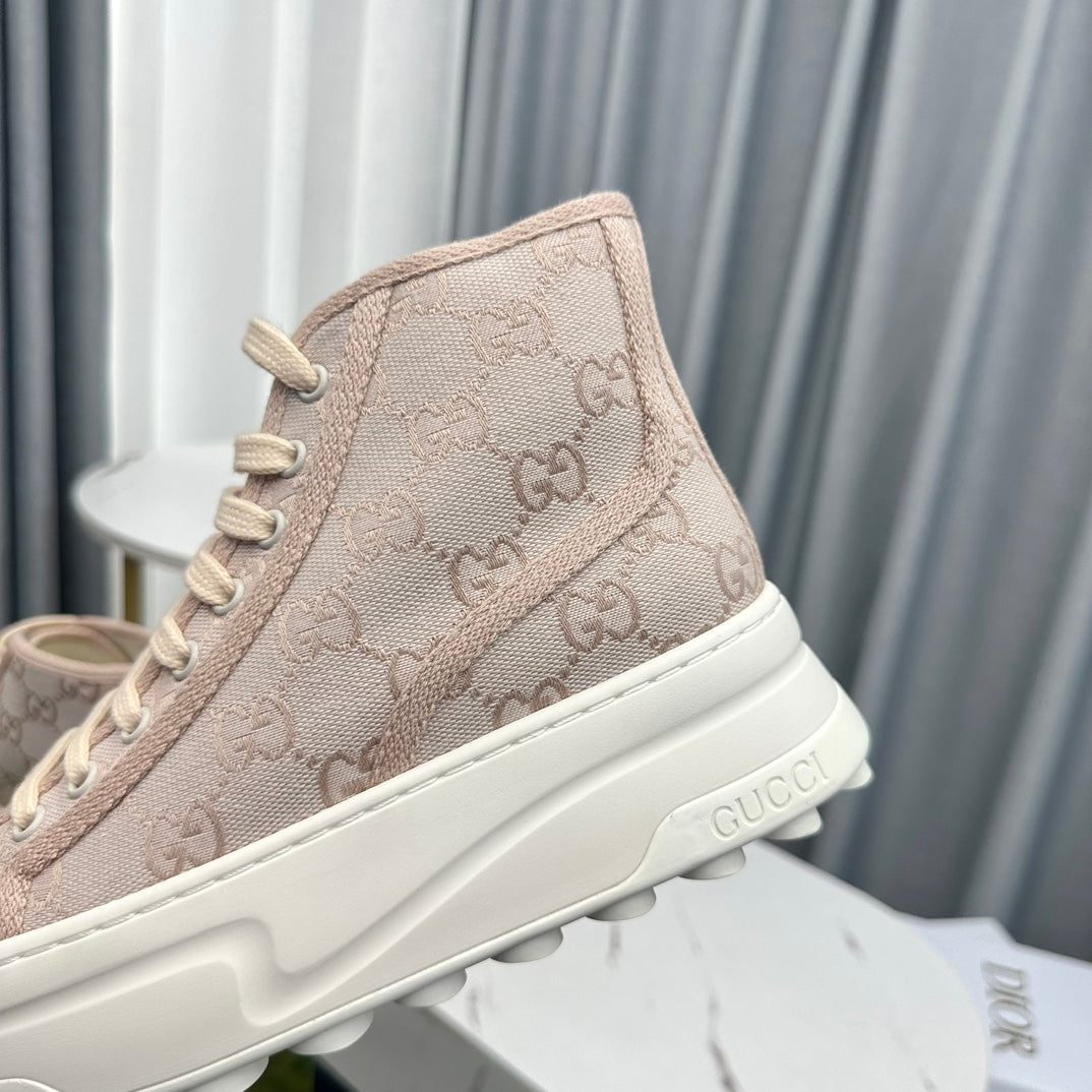 GG HIGH TOP SNEAKER FLATFORM CREAM CANVAS