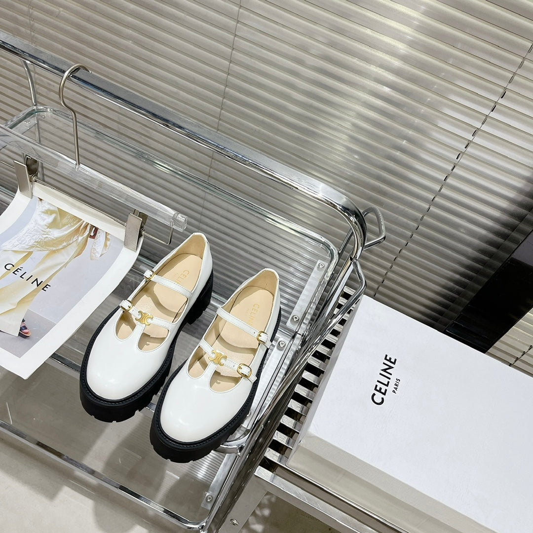 HIGH FLAT SANDALS WITH DOUBLE STRAP-DESIGN LEATHER WHITE
