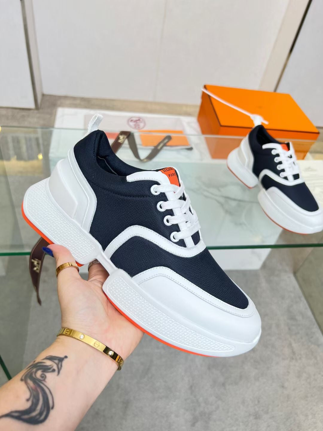 GIGA SNEAKER CHARCOAL BLUE CALFSKIN