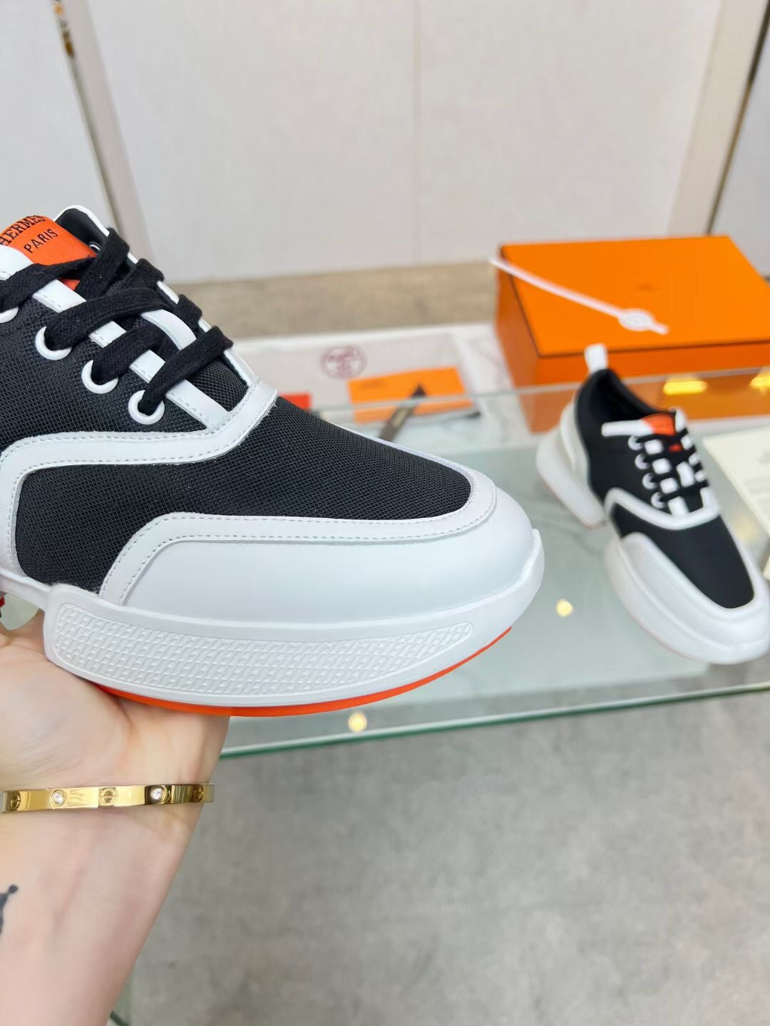 GIGA SNEAKER BLACK MIX WHITE CALFSKIN