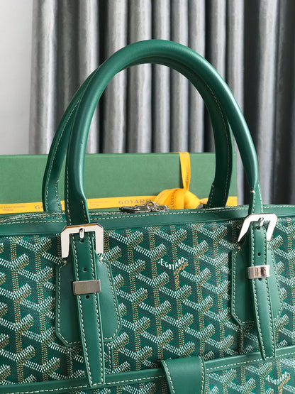 AMBASSADE DOCUMENT CASE 35 IN GREEN GOYARDINE CANVAS