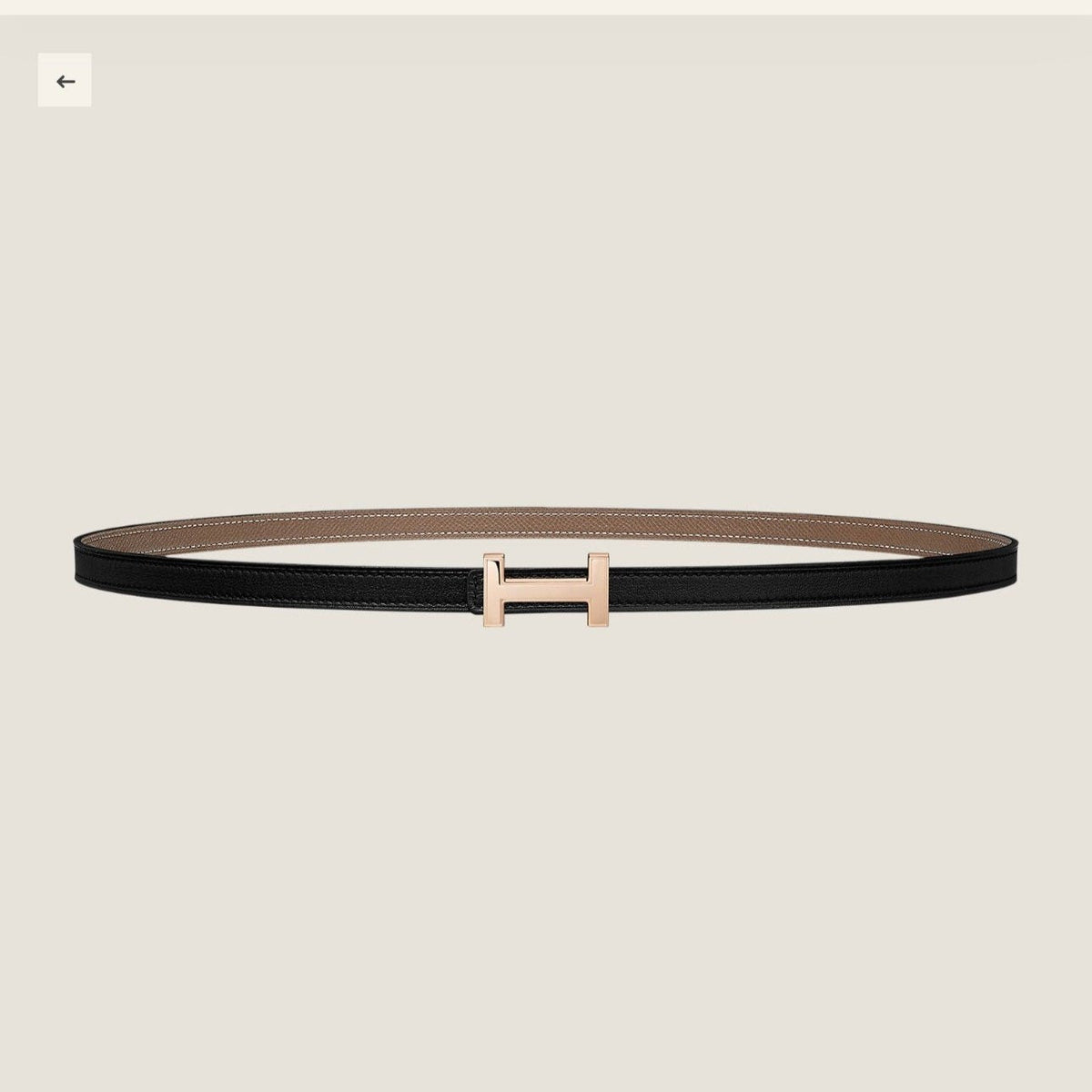 HM FOCUS BUCKLE & REVERSIBLE BLACK AND CAMEL BROWN LEATHER STRAP 13MM COPPER HARDWARE